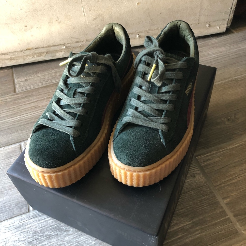 Women's Green Suede Sneakers